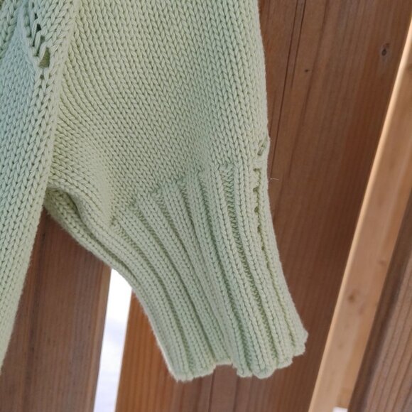 SOFT Lime Green PARKHURST Cotton 3 Button Cardigan Small Pretties Heart … - Picture 5 of 7